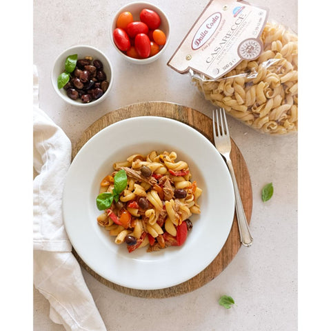 Casarecce pasta made from durum wheat semolina