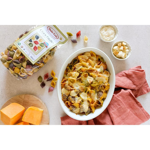 5-Color Conchiglie Pasta with Turmeric, Spinach, Beetroot and Black Carrot