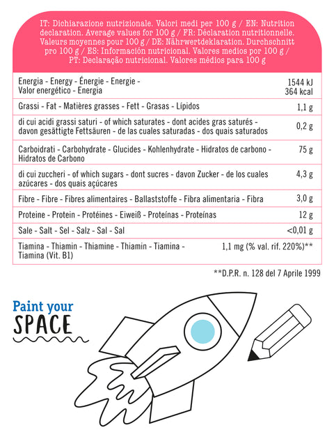 Space Pasta Tricolore with Tomato and Spinach - Organic Children's Pasta with Vitamin B1