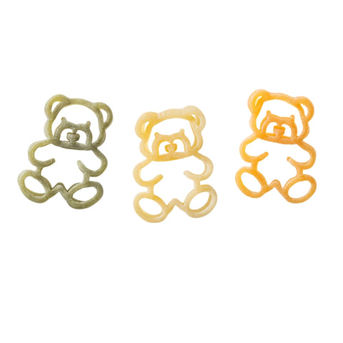Mini Teddy Pasta, Tricolored with Tomato and Spinach, Organic Children's Pasta with Vitamin B1
