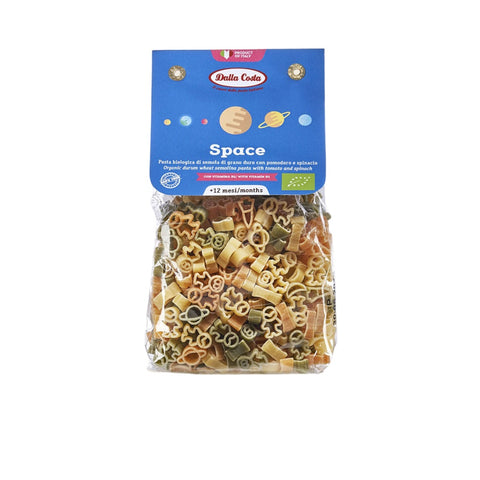 Space Pasta Tricolore with Tomato and Spinach - Organic Children's Pasta with Vitamin B1
