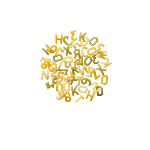 Mini Alphabet Pasta, Tricolor with Tomato and Spinach, Organic Pasta for Children with Vitamin B1