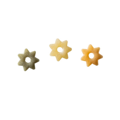 Organic Children's Pasta in Star Shapes, Tricolor with Tomato and Spinach, with Vitamin B1