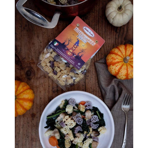 Halloween Pasta with Carrot and Black Carrot