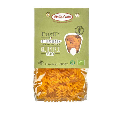 100% Yellow Corn Gluten-Free Organic Fusilli Pasta
