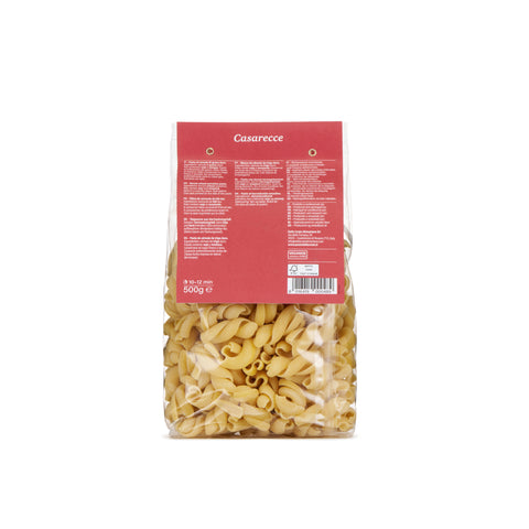 Casarecce pasta made from durum wheat semolina