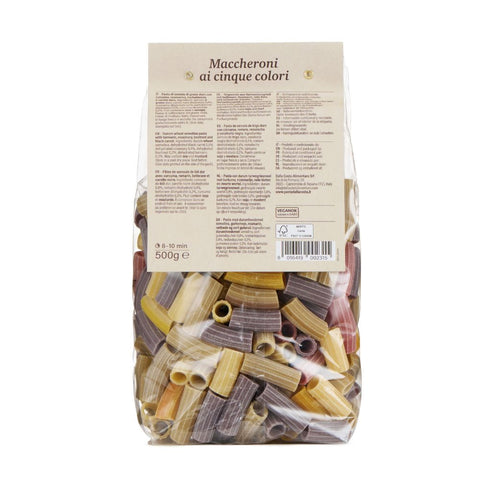 Maccheroni 5 Colori Con Curcuma, Rosmarino, Barbabietola E Carota Nera