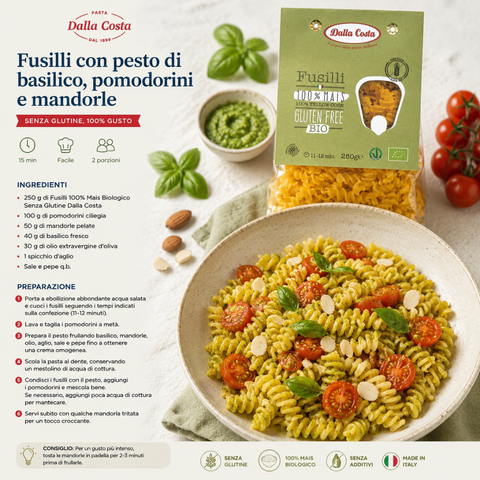 Fusilli 100% Mais Giallo Senza Glutine Bio