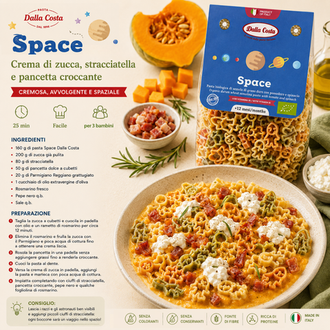 Space Pasta Tricolore Al Pomodoro E Spinaci Pasta Bio Per Bambini Con Vitamina B1