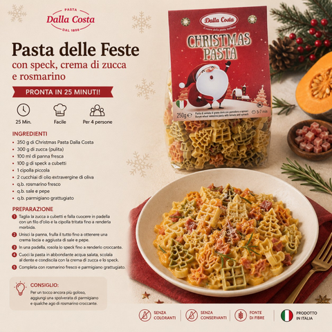 Christmas Pasta with Tomato and Spinach