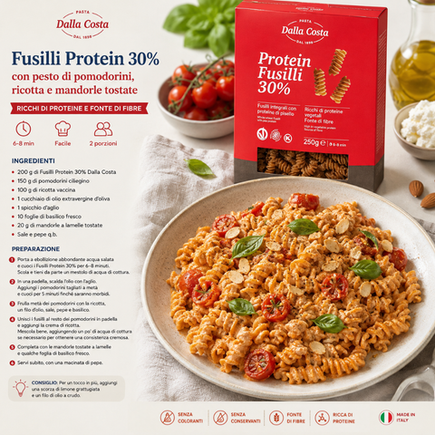 Pasta Proteica Fusilli 30% Proteine Pisello