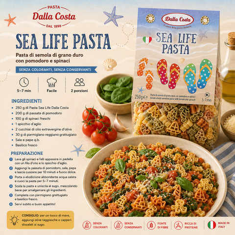 Sea Life Pasta, Tricolor Tomato and Spinach