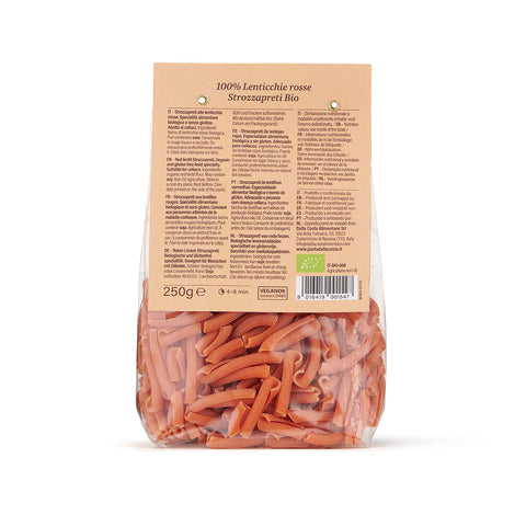 Strozzapreti Pasta Made with 100% Red Lentils, Gluten-Free, Organic