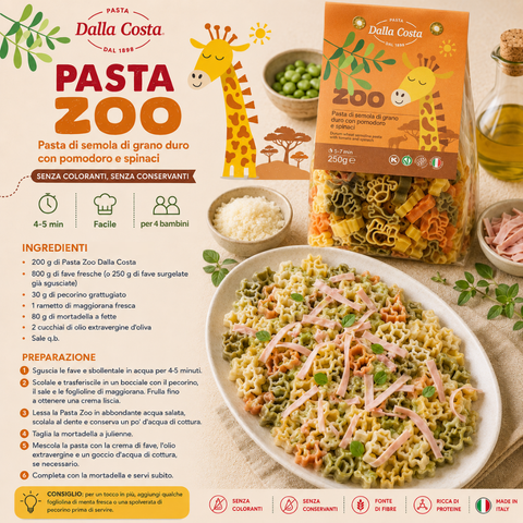 Zoo-shaped Tricolor Pasta with Tomato and Spinach
