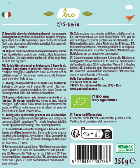 Fattoria Pasta 100% Riso Integrale Senza Glutine Bio