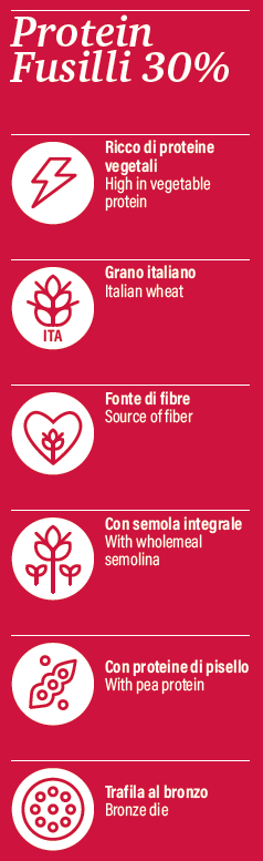 Pasta Proteica Fusilli 30% Proteine Pisello