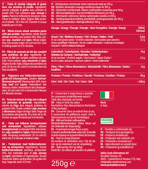 Pasta Proteica Fusilli 30% Proteine Pisello