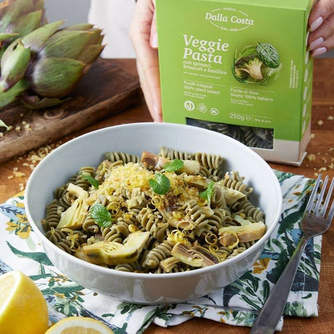 Wholemeal Durum Wheat Semolina Fusilli Pasta with Spinach, Broccoli and Basil