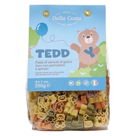 Pasta Teddy Tricolore con Pomodoro e Spinaci