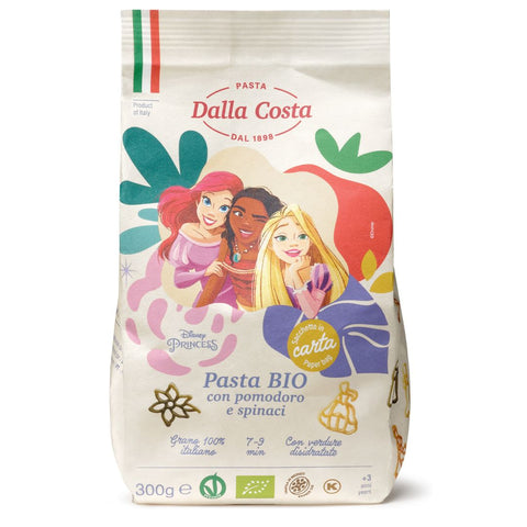 Organic Disney Princess Pasta with Tomato and Spinach