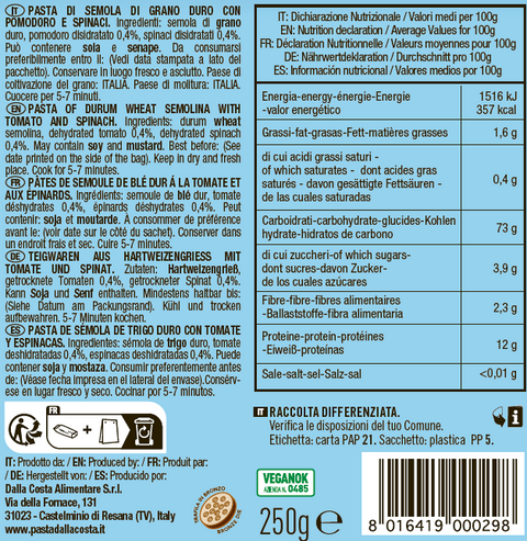 Sea Life Pasta, Tricolor Tomato and Spinach