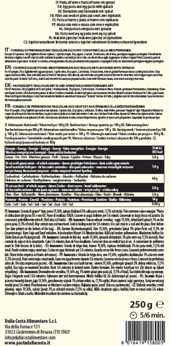 Egg and Spinach Tagliolini